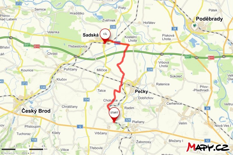 fotografie z akce Z Vrbčan do Sadské - 15,5 km